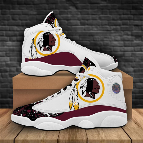 Men's Washington Football Team AJ13 Series High Top Leather Sneakers 003